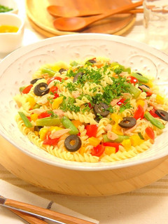 お手軽時短★ツナと彩り野菜のパスタサラダ-レシピのメイン写真