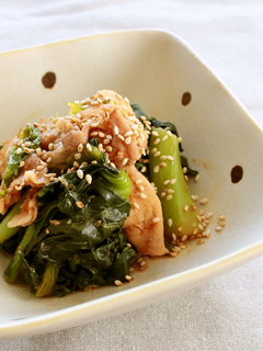 美味!豚薄切り肉と小松菜のコチュジャン煮-レシピのメイン写真