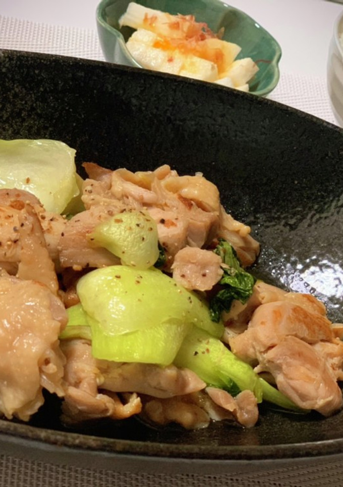 鶏モモ肉と青梗菜の中華炒め-レシピのメイン写真