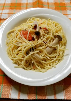 トマトときのこのペペロンチーノ-レシピのメイン写真
