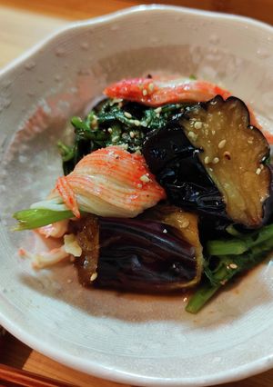 茄子と春菊のにんにくポン酢和え-レシピのメイン写真