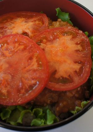 熱々☆ジューシー！トマトのあんかけ丼-レシピのメイン写真