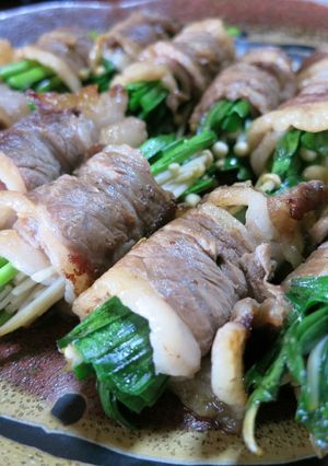 お弁当に☆ニラとえのきの牛肉巻き-レシピのメイン写真