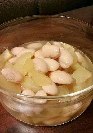 【離乳食中期～】白花豆とりんごの甘煮-レシピのメイン写真