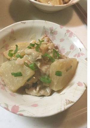 地産地消:大根と豚肉のオイスターマヨ炒め-レシピのメイン写真