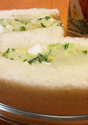 小松菜ポテトサラダのサンドイッチ-レシピのメイン写真