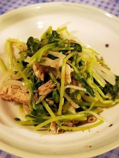 豆苗、サバ缶、酢タマネギのサラダ?-レシピのメイン写真
