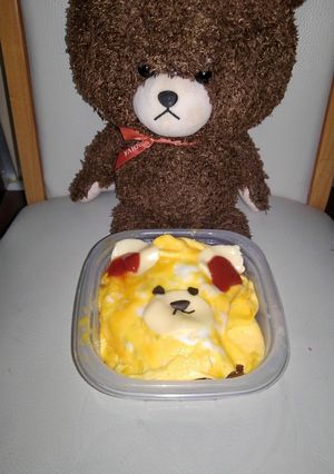 焼きそばオムレツ黄色いジャッキーくん！-レシピのメイン写真