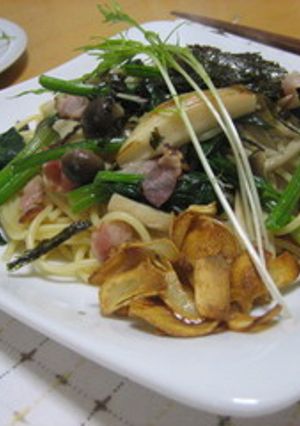 ほうれん草・たっぷりキノコのスパゲティー-レシピのメイン写真