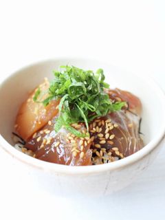 簡単!【鯛とホタテの漬け丼】-レシピのメイン写真