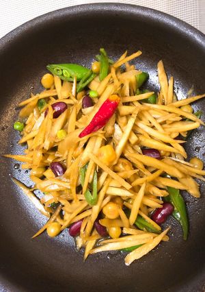 春ごぼうの豆たっぷりカレーきんぴら-レシピのメイン写真