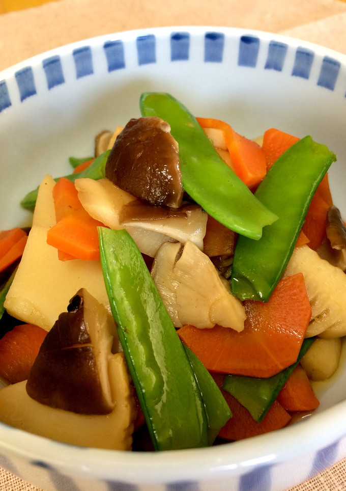 絹さやと根菜の煮物-レシピのメイン写真