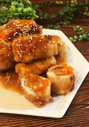 お酢で食欲up♡彩り野菜の肉巻き-レシピのメイン写真