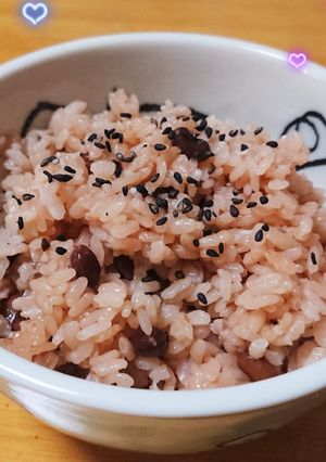 お赤飯 (米とお餅 4合炊き)-レシピのメイン写真