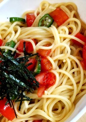 トマトとオクラの絶品冷製パスタ♡-レシピのメイン写真