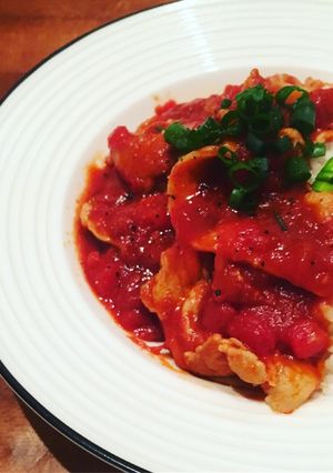 麻婆豚モモのトマトライス-レシピのメイン写真