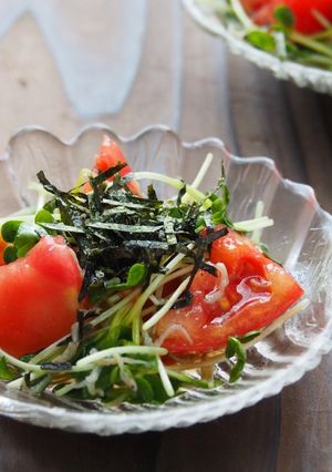 貝割れ菜とトマトの和え物-レシピのメイン写真