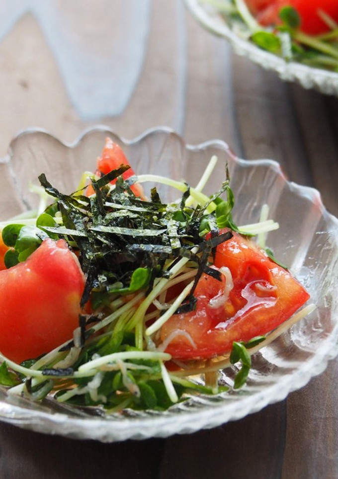 貝割れ菜とトマトの和え物-レシピのメイン写真