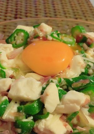 おくら茗荷あったかくずしあえ豆腐-レシピのメイン写真