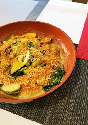 ほうれん草と芽キャベツクリーム煮-レシピのメイン写真