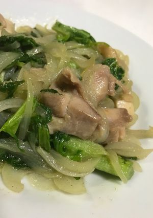鶏肉のわさび菜炒め-レシピのメイン写真
