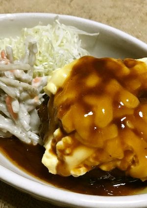 ローソンの商品でチーズたまごハンバーグ☆-レシピのメイン写真
