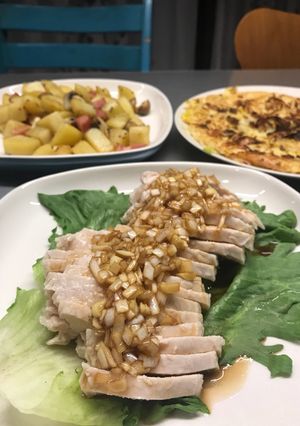 胸肉で茹で鶏 ネギソースがけ-レシピのメイン写真