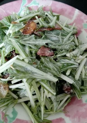 水菜のベーコンにんにくサラダ-レシピのメイン写真