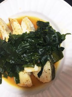 たらのブイヨンワカメソース和え-レシピのメイン写真