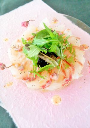 鯛のカルパッチョ☆桜と塩麹のドレッシング-レシピのメイン写真