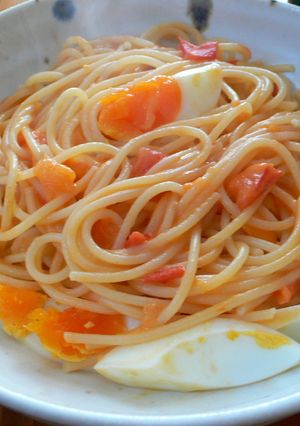 まろやか☆ゆで卵のトマトクリームパスタ-レシピのメイン写真