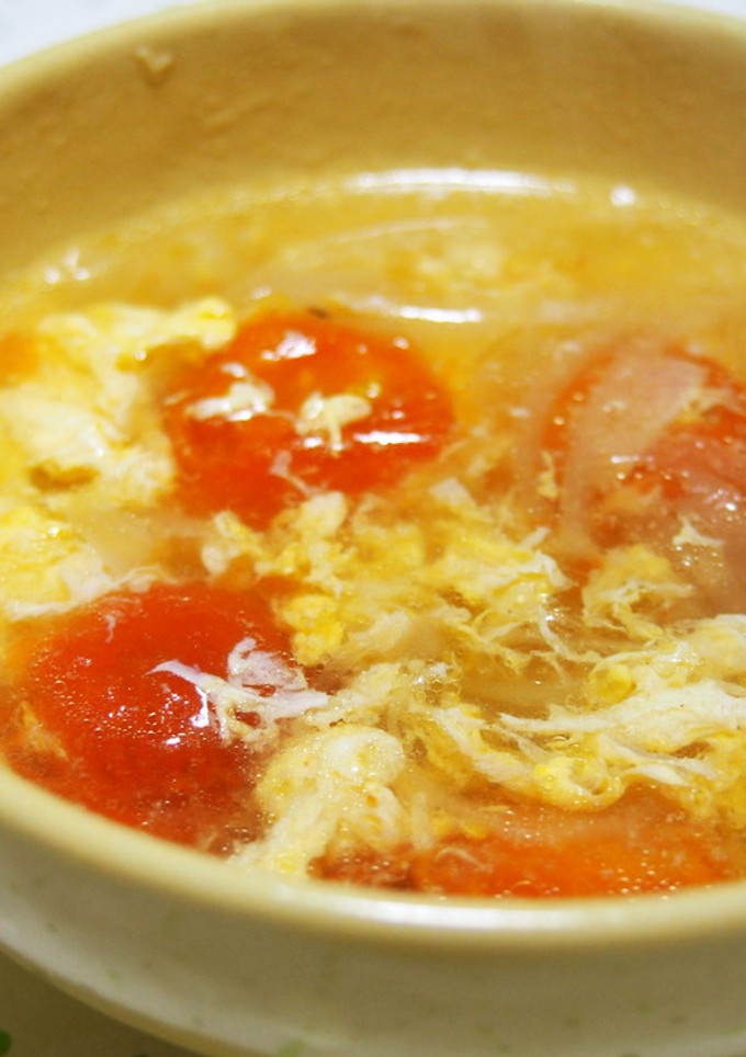プチトマトと卵のふんわり中華スープ♪-レシピのメイン写真