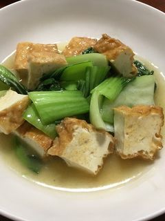 厚揚げと青梗菜の塩炒め-レシピのメイン写真