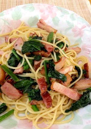 ほうれん草とベーコンのパスタ♡-レシピのメイン写真
