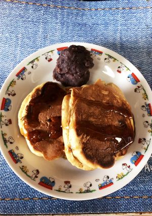 和風パンケーキ♡わらび餅入り-レシピのメイン写真