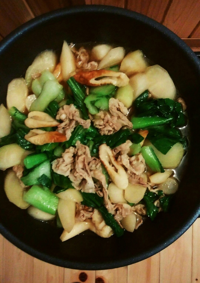 大根と豚肉、青梗菜の煮物-レシピのメイン写真