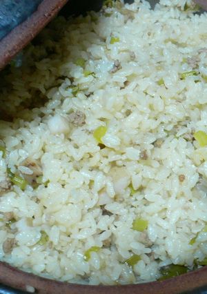 豚挽肉と大根菜の炊き込みご飯-レシピのメイン写真