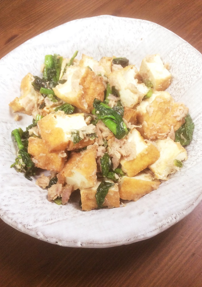 厚揚げとツナと菜の花の味噌バター炒め-レシピのメイン写真