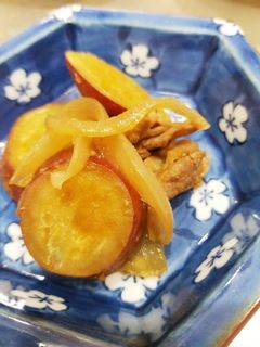 さつまいもと豚肉の甘辛煮-レシピのメイン写真