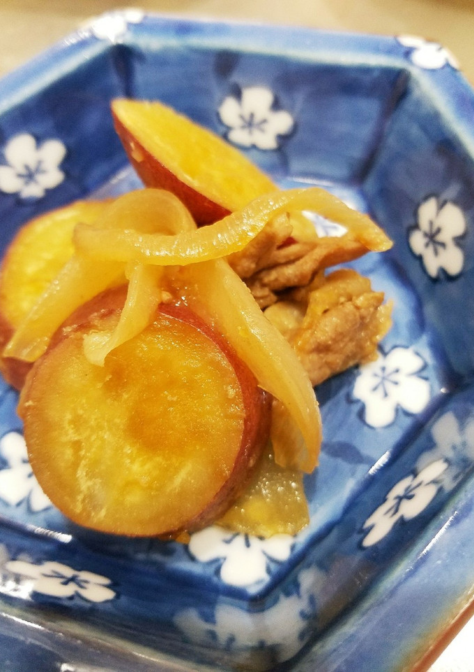 さつまいもと豚肉の甘辛煮-レシピのメイン写真