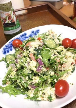ジェノベーゼ豆腐サラダ〜余った野菜で〜-レシピのメイン写真