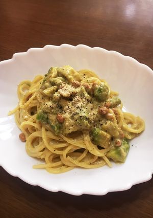 納豆とアボカドのパスタ☆濃厚ソース☆-レシピのメイン写真