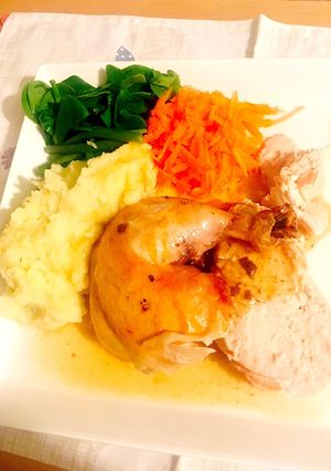低音でジューシーなローストチキン-レシピのメイン写真