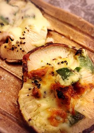 椎茸のバジルまよねぎﾁｰｽﾞ焼き-レシピのメイン写真