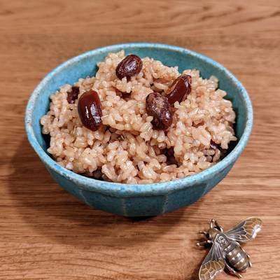 ヘイワ圧力鍋で☆寝かせ玄米ピーナツご飯