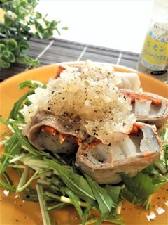減塩!肉巻き蓮根 新玉ねぎソース-レシピのメイン写真