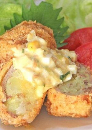 さつま芋肉巻コロッケ　梅肉タルタルソース-レシピのメイン写真
