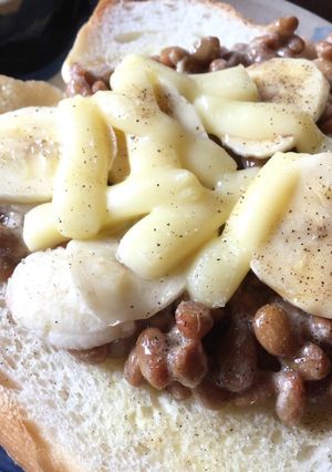 納豆とバナナのチーズトースト-レシピのメイン写真