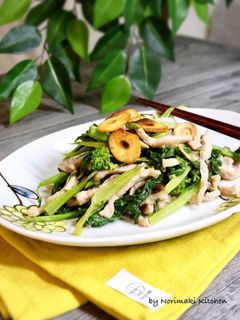 菜の花と豚肉のガーリック炒め-レシピのメイン写真
