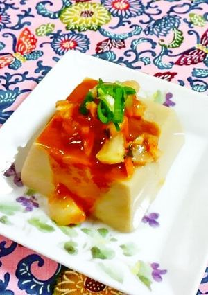 簡単おつまみ☆ごま豆腐＆キムチ♪-レシピのメイン写真